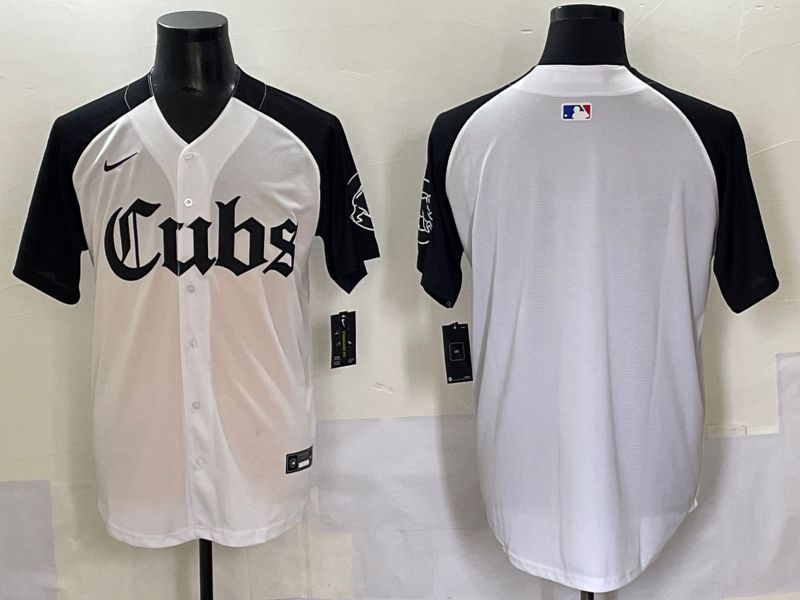 Men 2025 Chicago Cubs Blank White black Five generations Joint Name Nike MLB Jersey style 52->chicago cubs->MLB Jersey